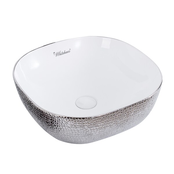 Whitehaus Sqr Above Mount Basin W/ An Embossed Exterior, Interior, And Center Drai WH71301-F21 - main